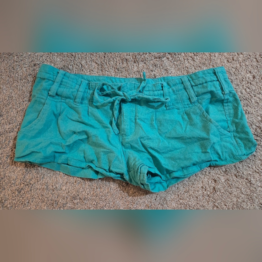 Body Central Turquoise Linen Shorts
